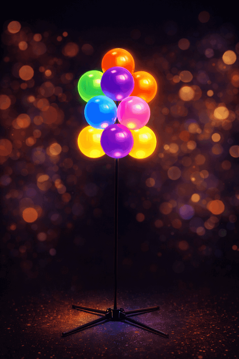 Verlichte ballontros met geïntegreerde LED-verlichting creëert sfeervolle gloed