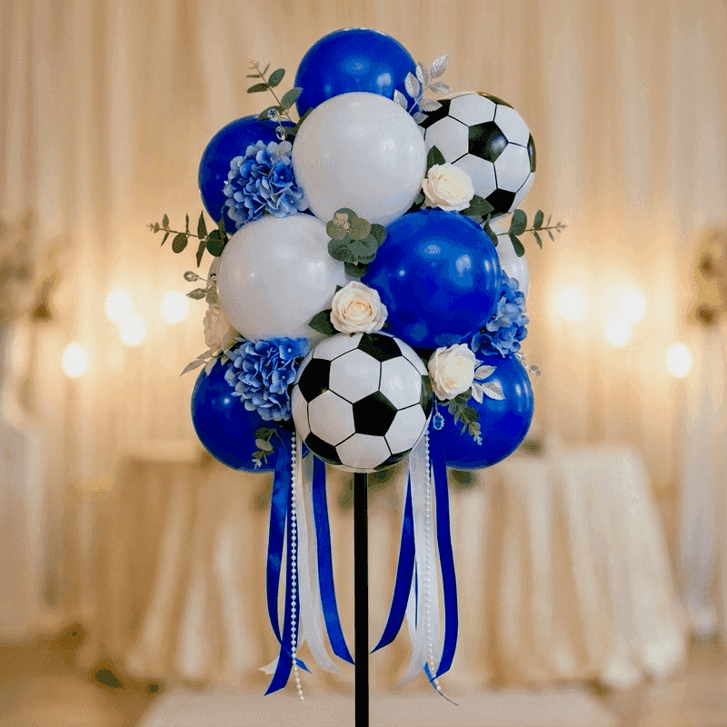 Grote ballontros die openvouwt als een bloemenexplosie