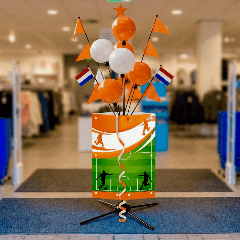 Ballonfontein als blikvanger in een winkel