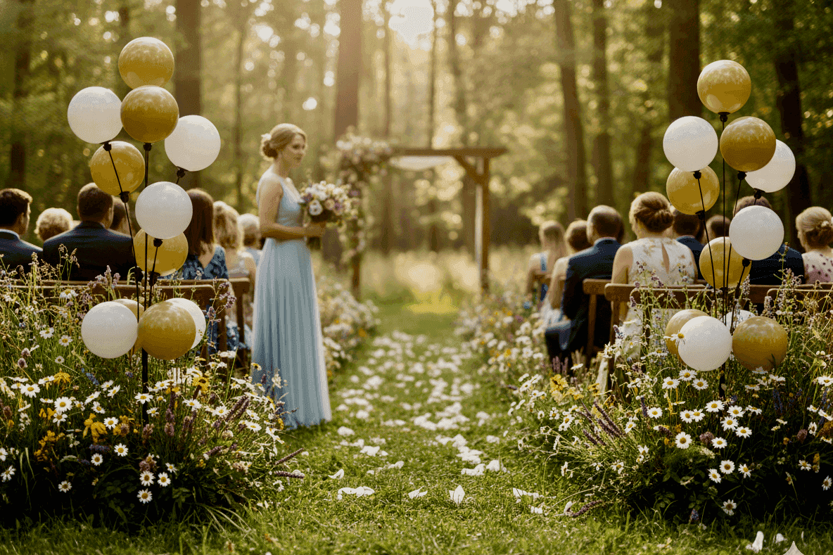 Ballon stoepbord als ceremonieel accent voor buitentrouwfeesten en events