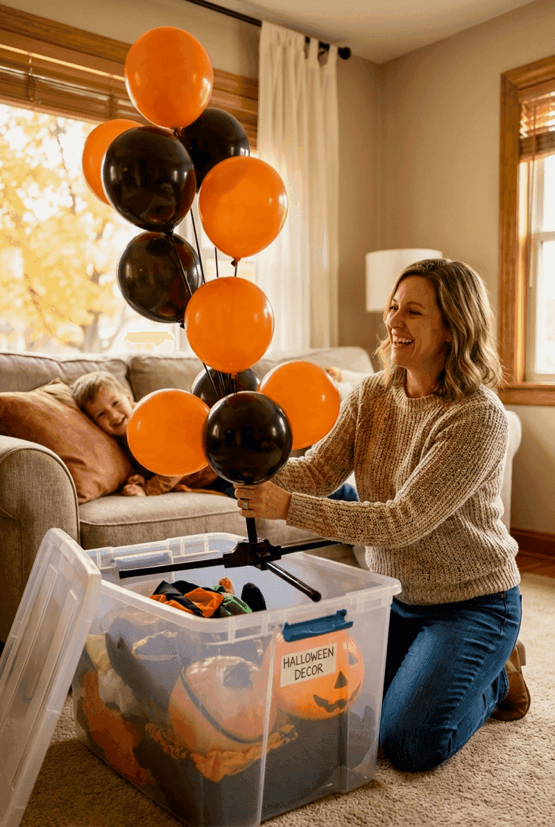 Herbruikbare Halloween ballondecoratie die elk jaar opnieuw gebruikt wordt