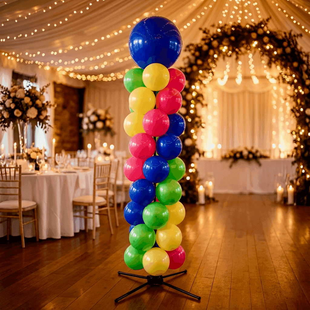 Kwalitatieve PilaMania ballonnenpilaar trots gepresenteerd bij een evenement