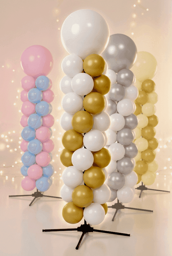 Dezelfde PilaMania ballondecoratie gebruikt bij een trouwfeest en 25 jaar later bij het jubileumfeest